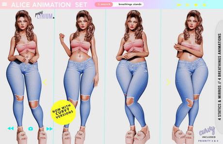 Second Life Marketplace - Lyrium. Alice Breathing & Static Animation Set